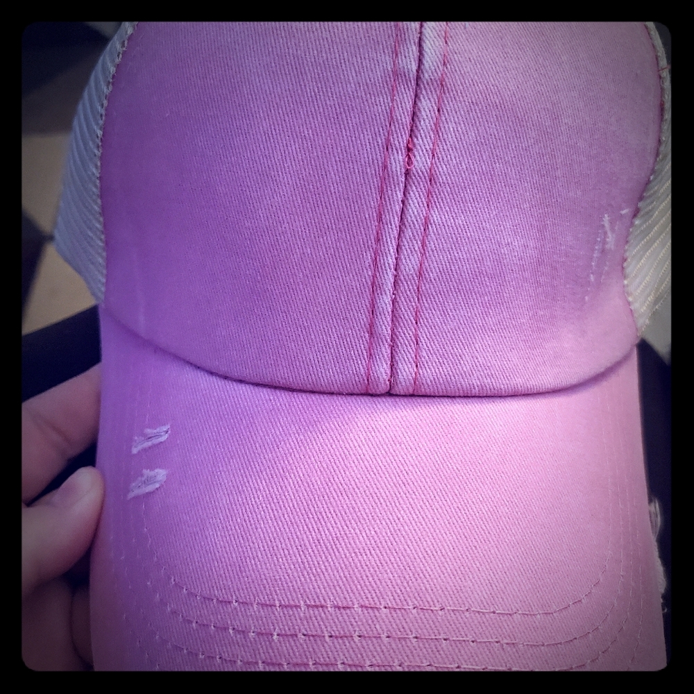 Distressed Pink "C.C" hat